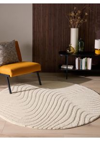 benuta nest Py&ouml;re&auml; matto Eve Kerma 160x160 cm Kerma Abstrakti