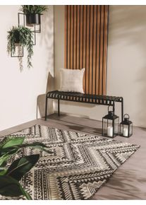 benuta nest Sis&auml;- ja ulkomatto Cleo Musta 80x150 cm Musta Geometrinen,Kelim,It&auml;mainen