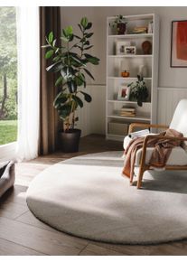 benuta nest Pest&auml;v&auml; p&ouml;rr&ouml;matto Melvin Beige &oslash; 150 cm py&ouml;re&auml; Beige Yksiv&auml;rinen