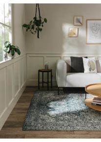 benuta nest Lankakudottu matto Frencie Sininen 80x165 cm Sininen Vintage