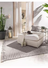 benuta pure Kierr&auml;tetyst&auml; materiaalista valmistettu matto Morty Harmaa 80x150 cm Harmaa Geometrinen