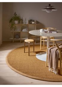 benuta pure Sisalmimatto Greta Beige &oslash; 150 cm py&ouml;re&auml; Beige Reunus,Yksiv&auml;rinen