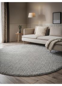 benuta nest Py&ouml;re&auml; p&ouml;rr&ouml;matto Soda Harmaa &oslash; 120 cm Harmaa Yksiv&auml;rinen