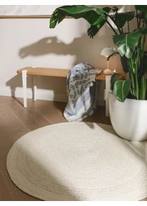 benuta pure Juuttimatto Jutta Norsunluu &oslash; 80 cm py&ouml;re&auml; Norsunluu Yksiv&auml;rinen