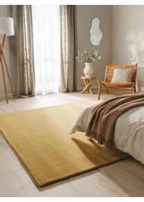 benuta nest Villamatto Bent Keltainen 70x140 cm Keltainen Yksiv&auml;rinen