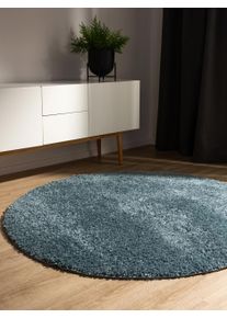 benuta Basic Pest&auml;v&auml; p&ouml;rr&ouml;matto Soho Sininen &oslash; 80 cm py&ouml;re&auml; Sininen Yksiv&auml;rinen