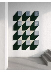 benuta Finest Matto Cubes Sininen/Vihre&auml; 160x230 cm Sininen/Vihre&auml; Geometrinen