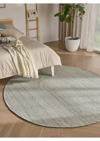 benuta pure Villamatto Lars Vaaleanharmaa &oslash; 100 cm py&ouml;re&auml; Vaaleanharmaa Yksiv&auml;rinen,Raitoja