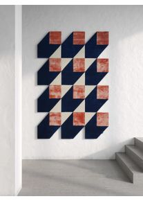 benuta Finest Matto Cubes Sininen/Oranssi 160x230 cm Sininen/Oranssi Geometrinen