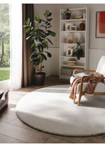 benuta nest Pest&auml;v&auml; p&ouml;rr&ouml;matto Melvin Kerma &oslash; 150 cm py&ouml;re&auml; Kerma Yksiv&auml;rinen