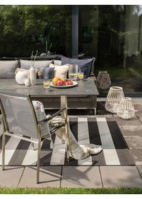 benuta nest Sis&auml;- ja ulkomatto Metro Musta 80x150 cm Musta Raitoja