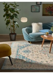 benuta nest Pest&auml;v&auml; matto Miray Moniv&auml;rinen/sininen 120x170 cm Moniv&auml;rinen/sininen Vintage