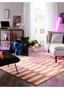benuta POP Pest&auml;v&auml; matto Rory Oranssi 120x170 cm Oranssi Geometrinen,Raitoja