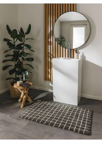 benuta nest Kylpyhuonematto Wavu Harmaa 50x80 cm Harmaa Ruudullinen,Geometrinen