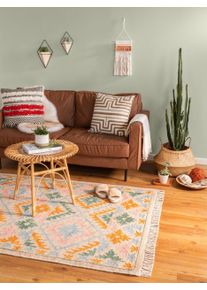 benuta pure K&auml;sinkudottu kilim-matto Zohra Moniv&auml;rinen/beige 70x140 cm Moniv&auml;rinen/beige Kelim