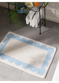 benuta POP Kylpyhuonematto Frame Sininen 50x80 cm Sininen Reunus