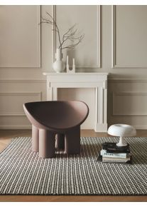 benuta Finest Villamatto Hera Beige/Musta 160x230 cm Beige/Musta Rakennemix
