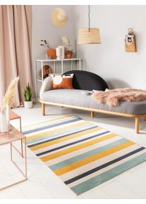 benuta POP Matto Dessert Sininen/Keltainen 120x170 cm Sininen/Keltainen Geometrinen,Raitoja