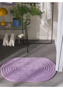 benuta POP Dywanik łazienkowy Nia fioletowy 50x80 cm0000 Bawełna Geometryczny,Jednolity