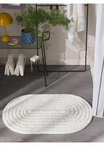 benuta POP Dywanik łazienkowy Nia kremowy 50x80 cm0000 Bawełna Geometryczny,Jednolity