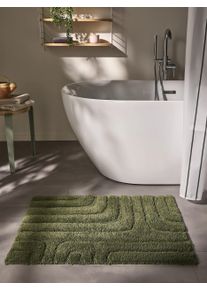 benuta nest Dywanik łazienkowy Dan zielony 50x80 cm0000 Bawełna Geometryczny,Jednolity