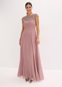 Abendkleid mit Spitzen-Applikation, rosa, Gr&ouml;&szlig;e 50, bonprix