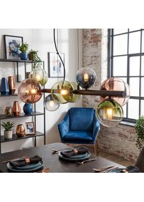 hofstein Chehalis Pendellampa, kullampa, Pendelbelysning Bl&aring;, Gr&ouml;n, Klart, Kopparf&auml;rg, 8-ljusk&auml;llor