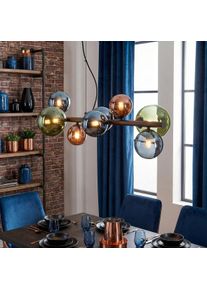 hofstein Chehalis Pendellampa, kullampa, Pendelbelysning Bl&aring;, Gr&ouml;n, Kopparf&auml;rg, 8-ljusk&auml;llor