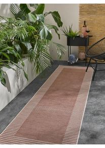 benuta nest Inne- og utend&oslash;rs l&oslash;per Bronco Terracotta 80x250 cm Terrakotta Kant,Geometrisk
