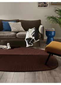 Tapis poil ras lavable Pam Marron fonc&eacute; 15x15 cm &Eacute;chantillon - Tapis poil court design moderne pour salon