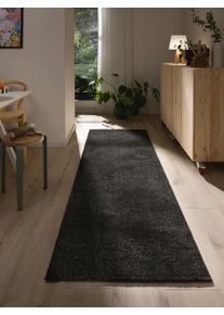 Couloir Nina Anthracite 80x250 cm0000 - Tapis poil court design moderne pour salon