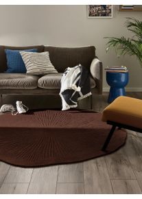 Tapis poil ras lavable Pam Marron fonc&eacute; 15x15 cm &Eacute;chantillon - Tapis poil court design moderne pour salon