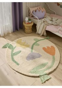 Lytte Teppe til barn Fleur Flerfarget &oslash; 120 cm rund Botaniske planter og blomster