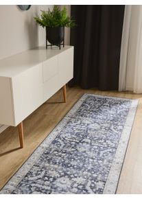 benuta Basic L&oslash;per George Blauw 80x240 cm Bl&aring; Vintage