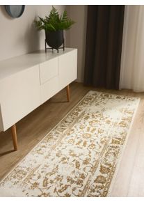 benuta Basic Teppe Suki Cr&egrave;me/Geel 80x240 cm Krem/Gul Vintage