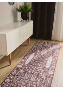 benuta Basic Couloir George Bordeaux 80x240 cm0000 - Tapis poil ras / effet us&eacute;