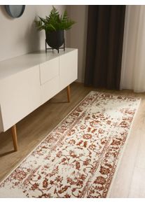 benuta Basic Teppe Suki Cr&egrave;me/Orange 80x240 cm Krem/Oransje Vintage