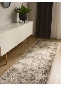 benuta Basic Suki Cr&egrave;me/Bruin 80x240 cm Vloerkleed0000 - Moderne Vintage Vloerkleden