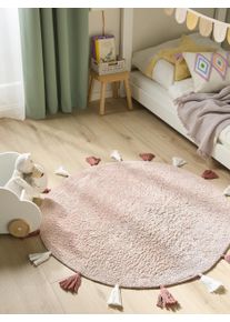 Lytte Vaskbart barne-teppe Malu Roze &oslash; 100 cm rund Rosa Enfarget