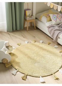 Lytte Vaskbart barne-teppe Malu Geel &oslash; 100 cm rund Gul Enfarget