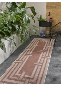 benuta nest Inne- og utend&oslash;rs l&oslash;per Bronco Terracotta 80x250 cm Terrakotta Geometrisk