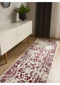 benuta Basic Teppe Suki Cr&egrave;me/Rood 80x240 cm Krem/R&oslash;d Vintage