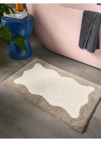 Tapis poil ras de bain Cara Cr&egrave;me/Beige 70x120 cm - Tapis poil court design moderne pour salon