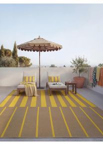 Tapis poil ras d'int&eacute;rieur et d'ext&eacute;rieur Reed Jaune 160x235 cm - Tapis poil court design moderne pour salon