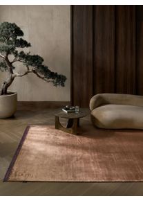 Tapis poil ras en viscose Rubin Marron 20x20 cm &Eacute;chantillon - Tapis poil court design moderne pour salon