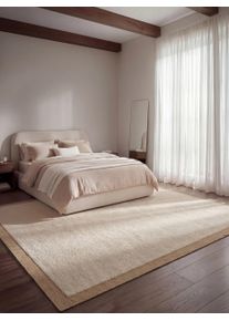 benuta pure Tapis en laine Franco Cr&egrave;me/Beige 200x300 cm - Tapis en fibres naturelles