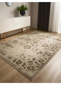 benuta Basic Teppe Suki Cr&egrave;me/Bruin 80x150 cm Krem/Brun Vintage