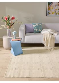 Tapis poil ras Cini Beige 15x15 cm &Eacute;chantillon - Tapis poil court design moderne pour salon