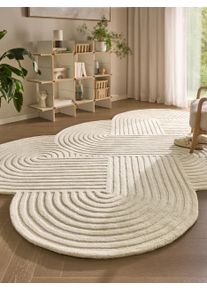 benuta pure Tapis en laine Nuria Cr&egrave;me 200x300 cm - Tapis en fibres naturelles