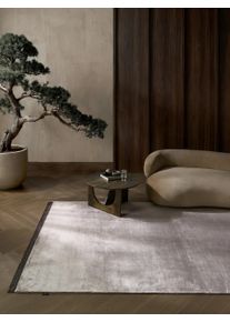 Tapis poil ras en viscose Rubin Taupe 20x20 cm &Eacute;chantillon - Tapis poil court design moderne pour salon